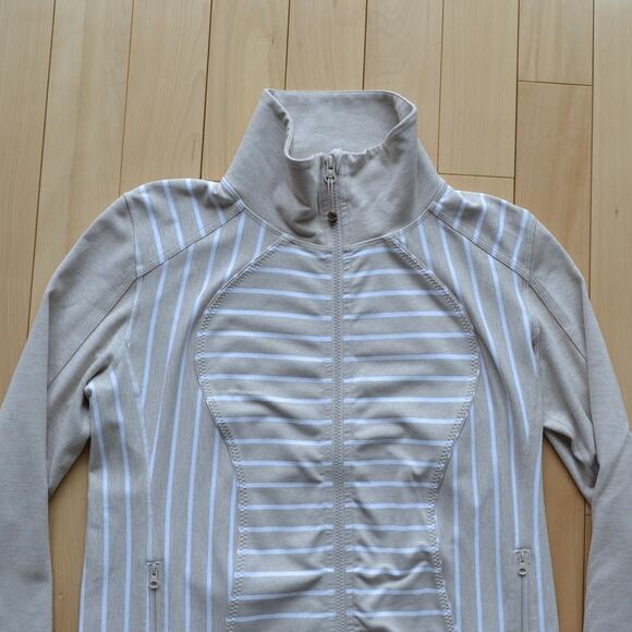 Lululemon Full Zip Athletic Nice Asana Jacket Striped Size 12 - Picture 2 of 5